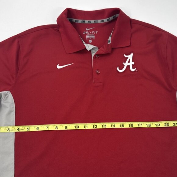 Nike Alabama Crimson Tide Polo Shirt Mens XL Dri Fit Performance Red Golf NCAA - Picture 8 of 10